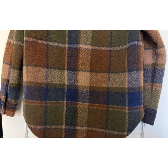 BlankNYC Hit The Trail Shacket Flannel Brown Green Navy XS Cabin Outdoor Prairie - Picture 9 of 13